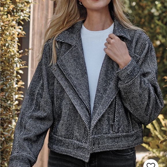 Splendid Herringbone Moto Jacket - Picture 2 of 7